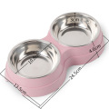 Double Pet Bowls Aliments pour chiens Aliments à eau en acier inoxydable Anipan de boisson Dish Disker Cat chiot alimentant le double bol